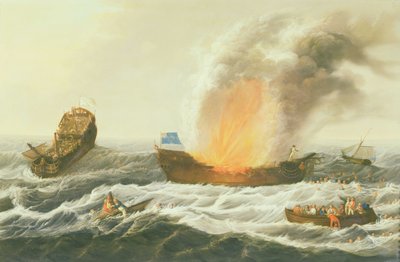 A Naval Engagement Between the Quebec and the Surveillante, c.1779 by Richard Paton
